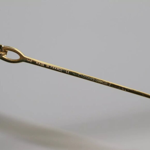 CARTIER Rimless Gold Frame CT0006RS-001 Cat2 Sunglasses - Picture 10 of 11